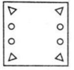 एक कागज को निम्ननाकिंत चित्र के अनुसार मोडा और काटा गया है। इस कागज को खोलने पर यह कैसा दिखाई देगा?